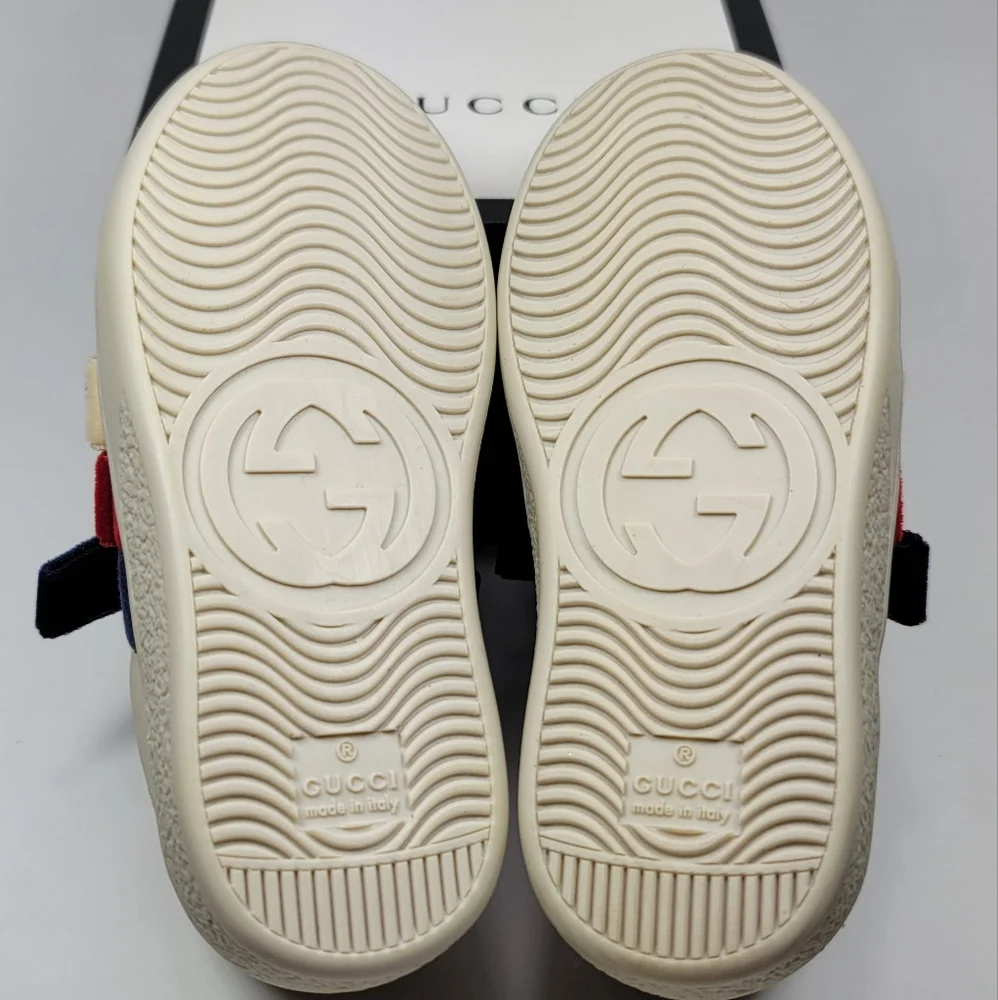 👟👟👟GUCCI Bow-detailed printed leather sneakers for Girls. Wow - Picture 5 of 7